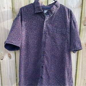 COLOURS Alexander Julian Men's Purple Button Up Shirt 100% Cotton 2XL